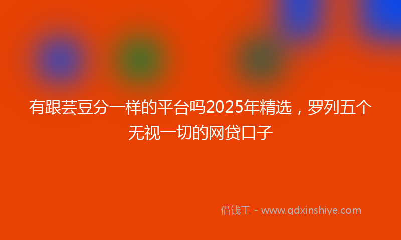 有跟芸豆分一样的平台吗2025年精选，罗列五个无视一切的网贷口子
