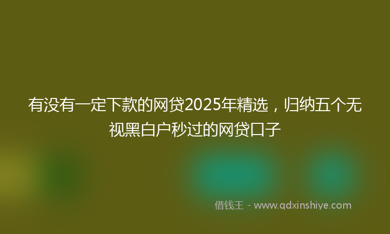 有没有一定下款的网贷2025年精选，归纳五个无视黑白户秒过的网贷口子