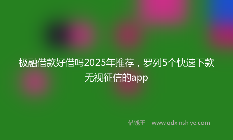极融借款好借吗2025年推荐，罗列5个快速下款无视征信的app