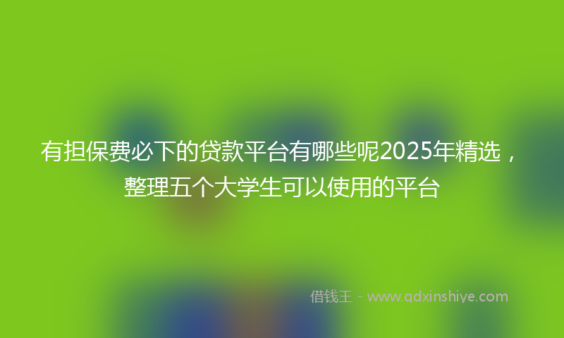 有担保费必下的贷款平台有哪些呢2025年精选，整理五个大学生可以使用的平台