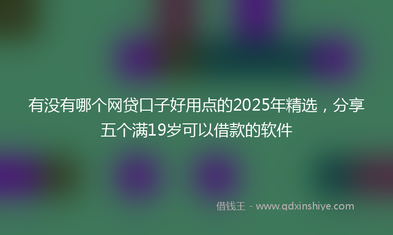 有没有哪个网贷口子好用点的2025年精选，分享五个满19岁可以借款的软件