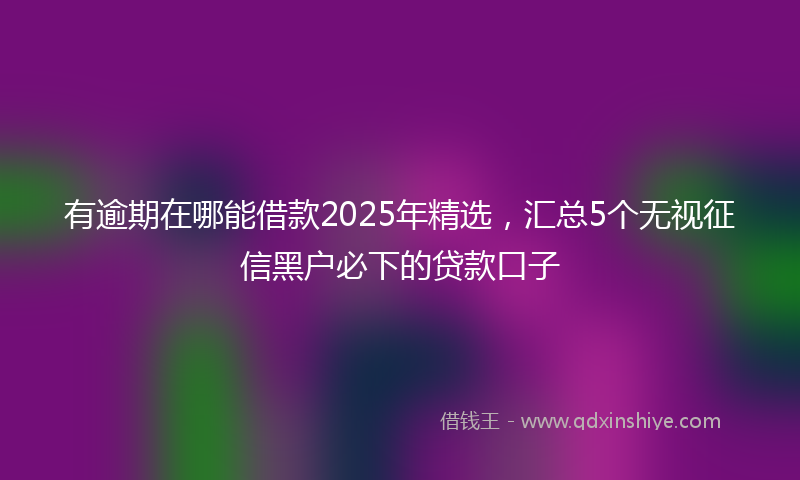 有逾期在哪能借款2025年精选，汇总5个无视征信黑户必下的贷款口子