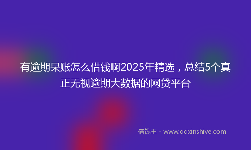 有逾期呆账怎么借钱啊2025年精选,总结5个真正无视逾期大数据的网贷平台