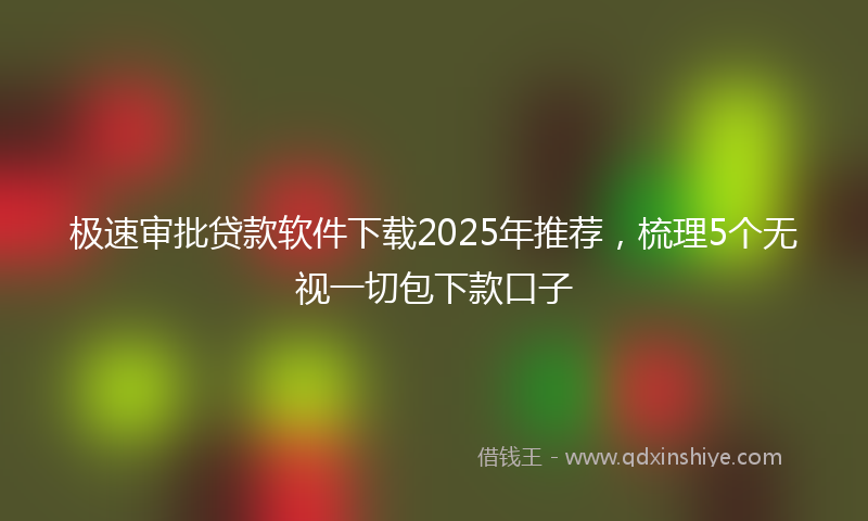 极速审批贷款软件下载2025年推荐，梳理5个无视一切包下款口子