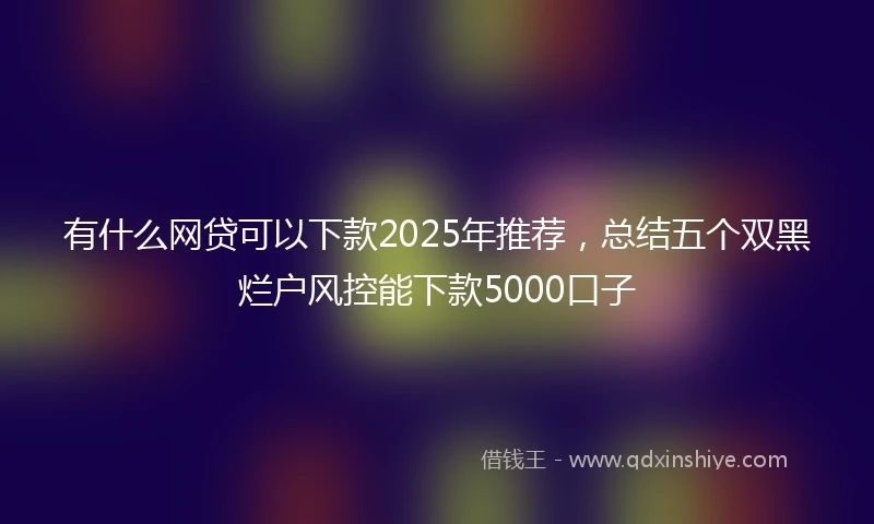 有什么网贷可以下款2025年推荐，总结五个双黑烂户风控能下款5000口子
