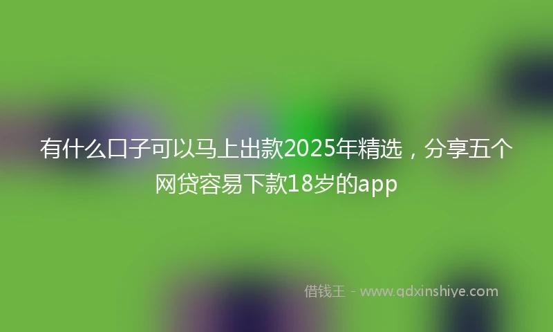 有什么口子可以马上出款2025年精选，分享五个网贷容易下款18岁的app