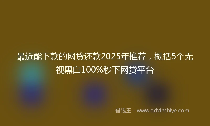 最近能下款的网贷还款2025年推荐,概括5个无视黑白100%秒下网贷平台