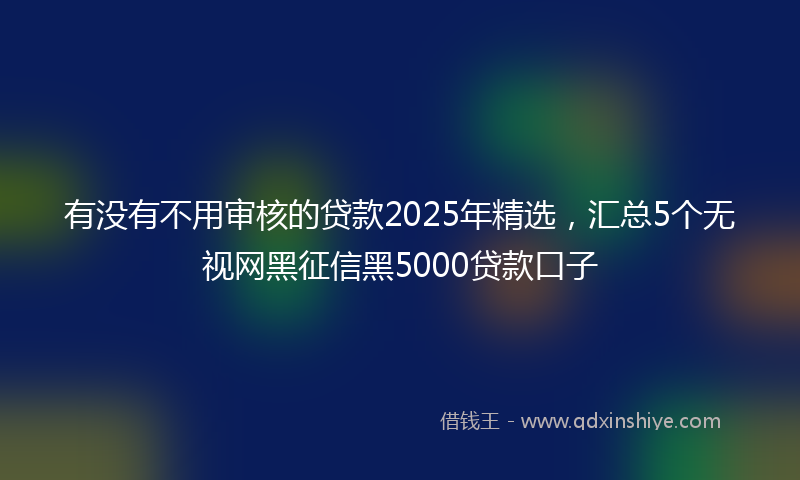 有没有不用审核的贷款2025年精选,汇总5个无视网黑征信黑5000贷款口子