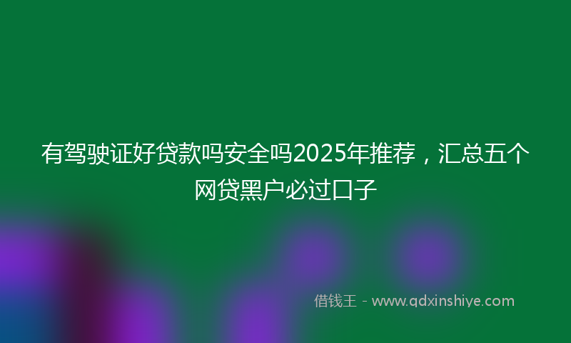 有驾驶证好贷款吗安全吗2025年推荐，汇总五个网贷黑户必过口子