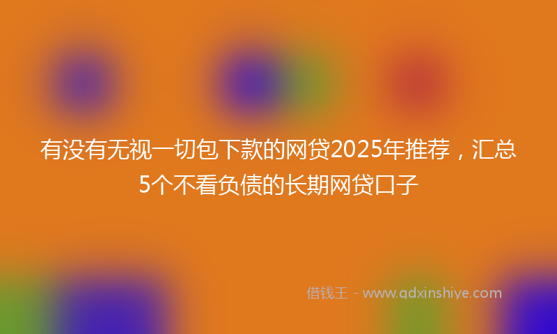 有没有无视一切包下款的网贷2025年推荐，汇总5个不看负债的长期网贷口子
