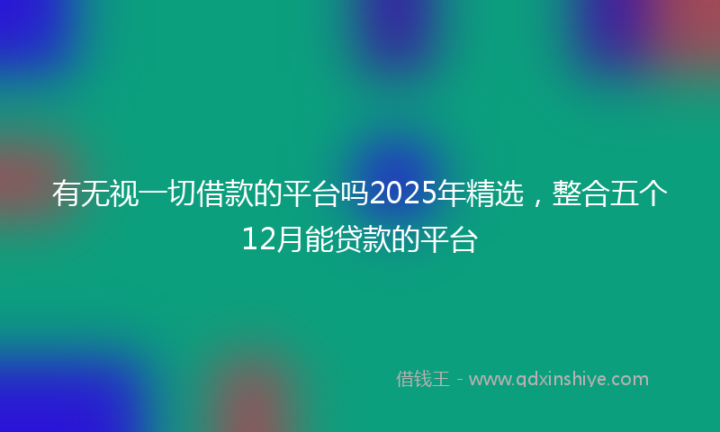 有无视一切借款的平台吗2025年精选，整合五个12月能贷款的平台