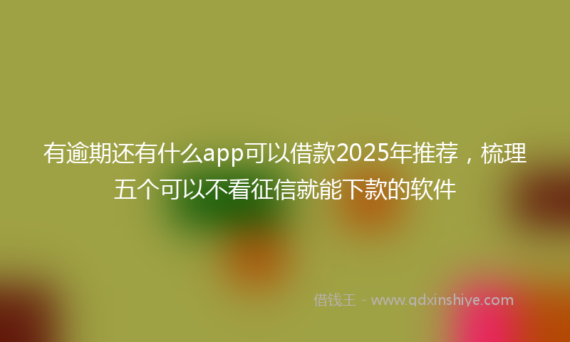 有逾期还有什么app可以借款2025年推荐，梳理五个可以不看征信就能下款的软件