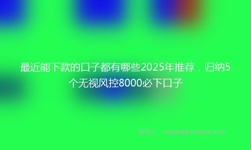 最近能下款的口子都有哪些2025年推荐，归纳5个无视风控8000必下口子