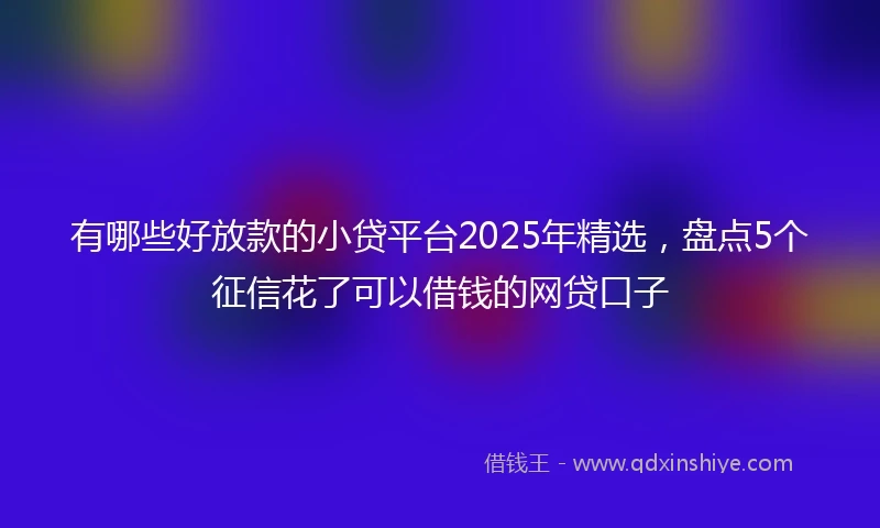 有哪些好放款的小贷平台2025年精选，盘点5个征信花了可以借钱的网贷口子