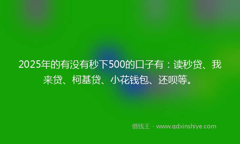 2025年的有没有秒下500的口子有：读秒贷、我来贷、柯基贷、小花钱包、还呗等。