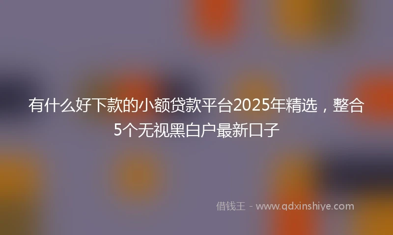 有什么好下款的小额贷款平台2025年精选，整合5个无视黑白户最新口子
