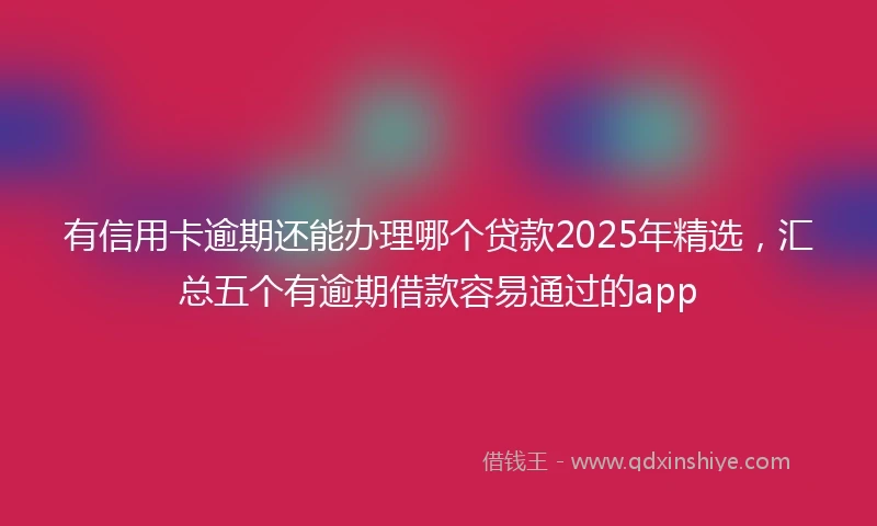 有信用卡逾期还能办理哪个贷款2025年精选，汇总五个有逾期借款容易通过的app