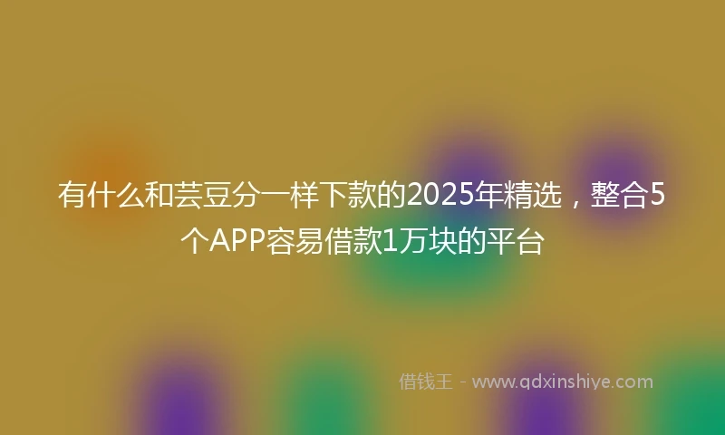 有什么和芸豆分一样下款的2025年精选，整合5个APP容易借款1万块的平台