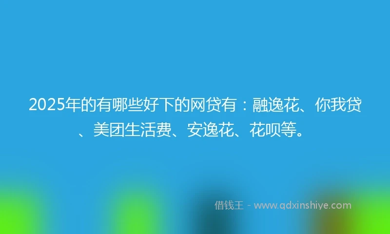 2025年的有哪些好下的网贷有：融逸花、你我贷、美团生活费、安逸花、花呗等。