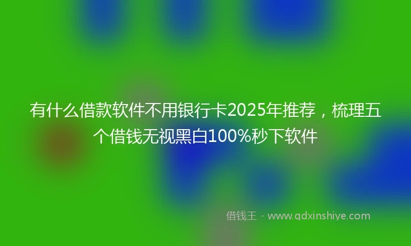 有什么借款软件不用银行卡2025年推荐，梳理五个借钱无视黑白100%秒下软件