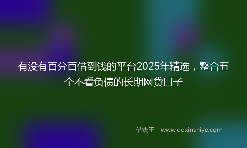有没有百分百借到钱的平台2025年精选，整合五个不看负债的长期网贷口子