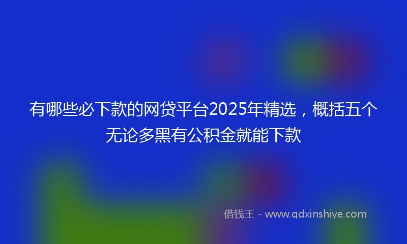 有哪些必下款的网贷平台2025年精选，概括五个无论多黑有公积金就能下款