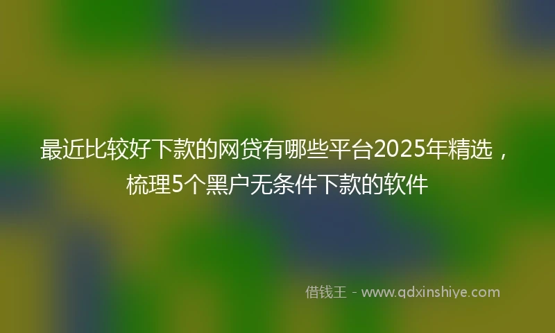 最近比较好下款的网贷有哪些平台2025年精选,梳理5个黑户无条件下款的软件