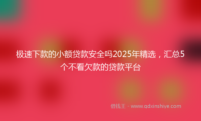 极速下款的小额贷款安全吗2025年精选，汇总5个不看欠款的贷款平台