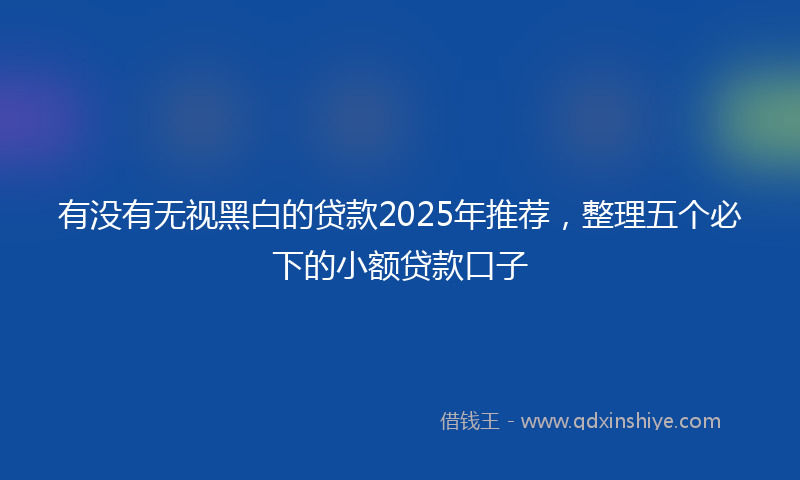 有没有无视黑白的贷款2025年推荐，整理五个必下的小额贷款口子