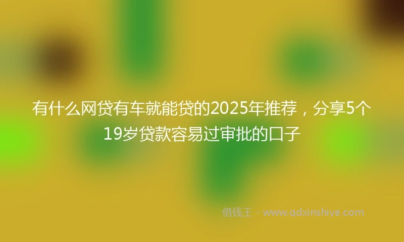 有什么网贷有车就能贷的2025年推荐，分享5个19岁贷款容易过审批的口子
