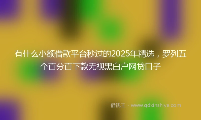 有什么小额借款平台秒过的2025年精选，罗列五个百分百下款无视黑白户网贷口子