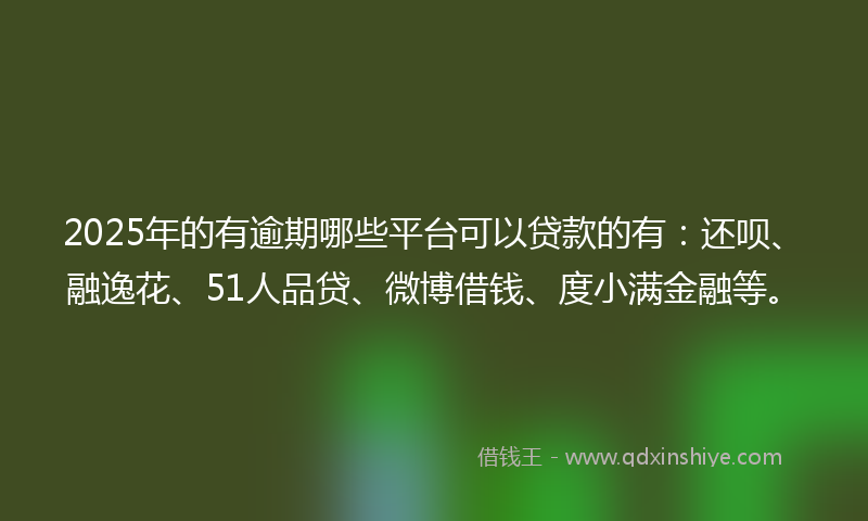 2025年的有逾期哪些平台可以贷款的有：还呗、融逸花、51人品贷、微博借钱、度小满金融等。