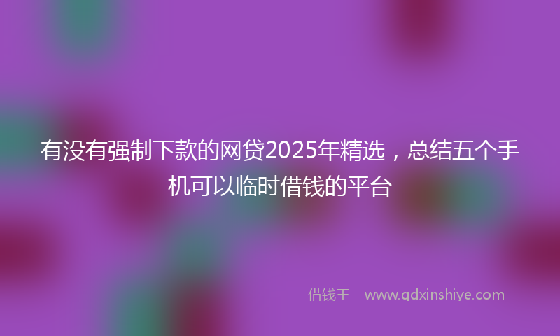 有没有强制下款的网贷2025年精选，总结五个手机可以临时借钱的平台