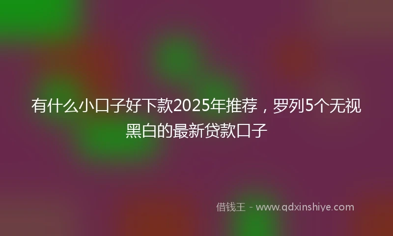 有什么小口子好下款2025年推荐，罗列5个无视黑白的最新贷款口子