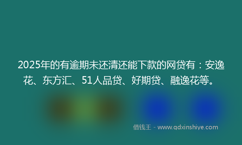 2025年的有逾期未还清还能下款的网贷有：安逸花、东方汇、51人品贷、好期贷、融逸花等。