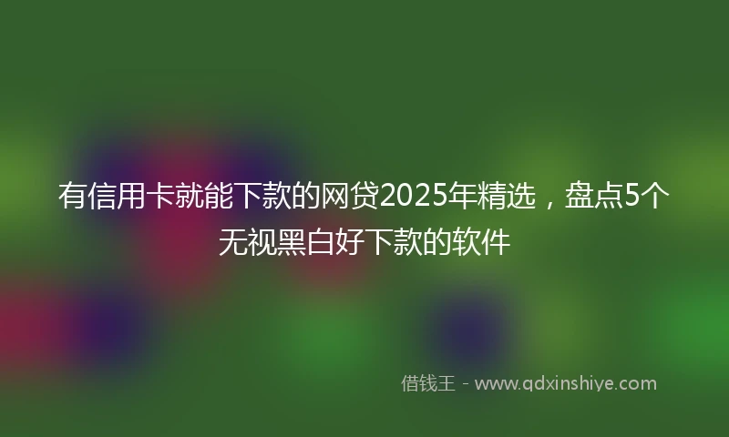 有信用卡就能下款的网贷2025年精选，盘点5个无视黑白好下款的软件