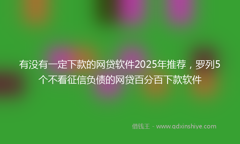 有没有一定下款的网贷软件2025年推荐，罗列5个不看征信负债的网贷百分百下款软件
