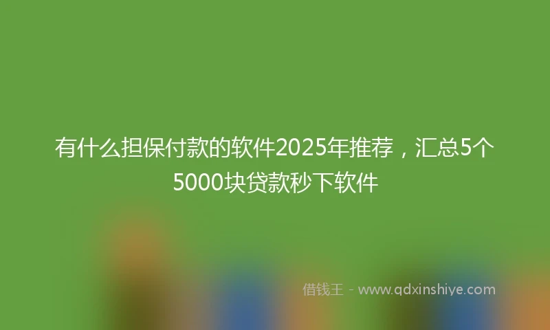 有什么担保付款的软件2025年推荐，汇总5个5000块贷款秒下软件