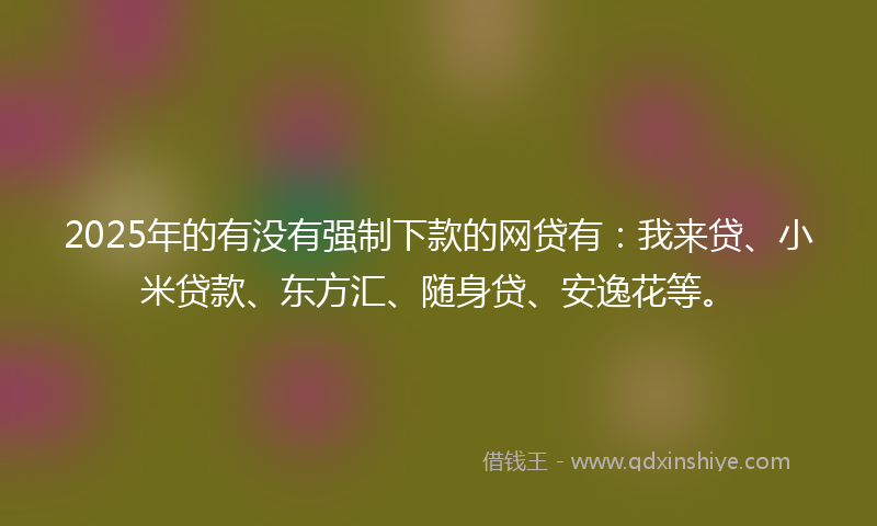 2025年的有没有强制下款的网贷有：我来贷、小米贷款、东方汇、随身贷、安逸花等。