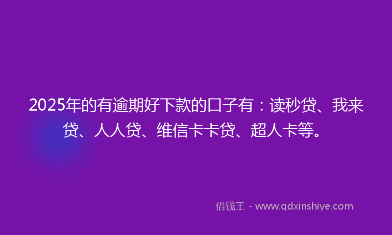2025年的有逾期好下款的口子有：读秒贷、我来贷、人人贷、维信卡卡贷、超人卡等。