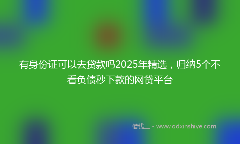 有身份证可以去贷款吗2025年精选，归纳5个不看负债秒下款的网贷平台