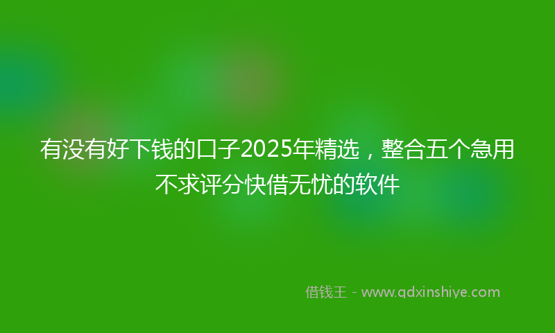 有没有好下钱的口子2025年精选,整合五个急用不求评分快借无忧的软件