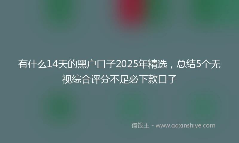 有什么14天的黑户口子2025年精选，总结5个无视综合评分不足必下款口子