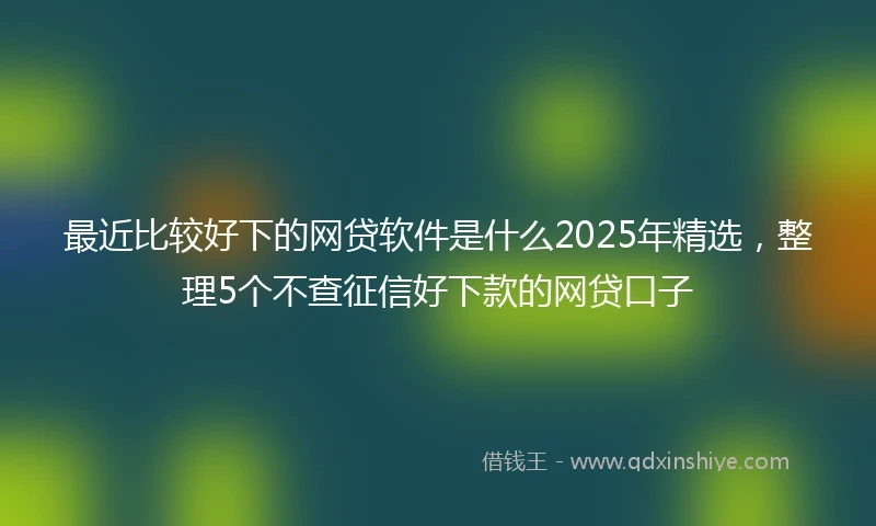 最近比较好下的网贷软件是什么2025年精选,整理5个不查征信好下款的网贷口子