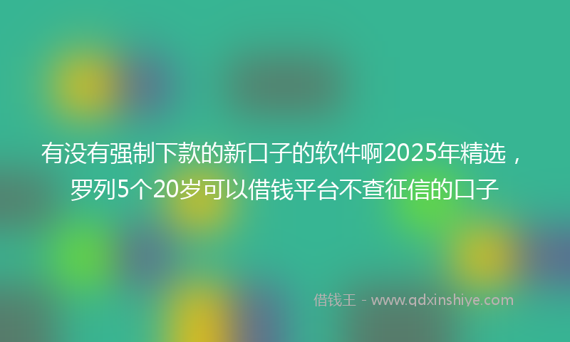 有没有强制下款的新口子的软件啊2025年精选，罗列5个20岁可以借钱平台不查征信的口子