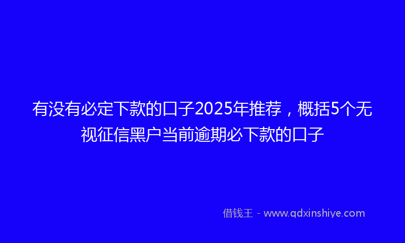 有没有必定下款的口子2025年推荐，概括5个无视征信黑户当前逾期必下款的口子