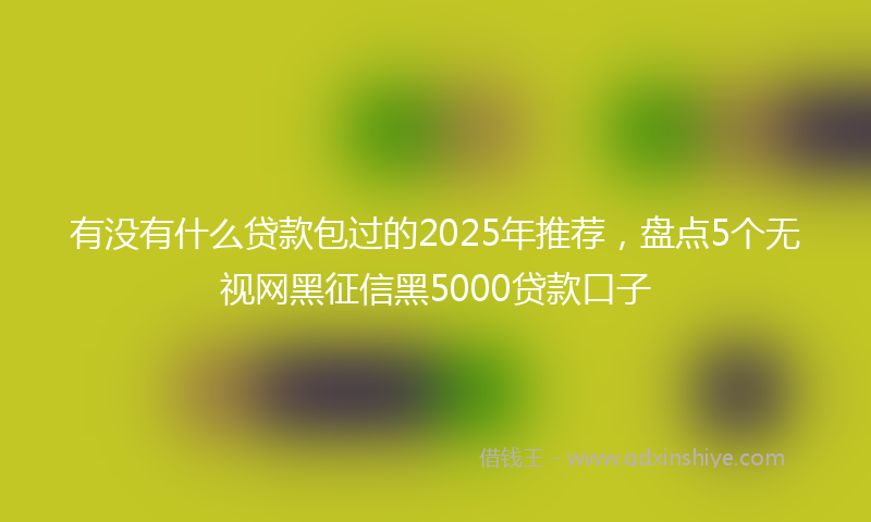 有没有什么贷款包过的2025年推荐，盘点5个无视网黑征信黑5000贷款口子