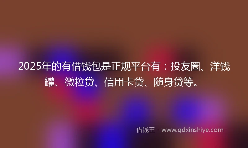 2025年的有借钱包是正规平台有：投友圈、洋钱罐、微粒贷、信用卡贷、随身贷等。