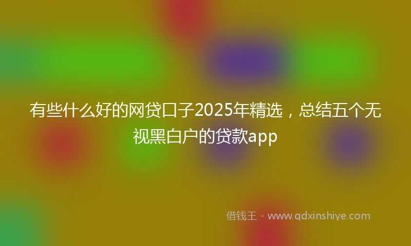 有些什么好的网贷口子2025年精选，总结五个无视黑白户的贷款app