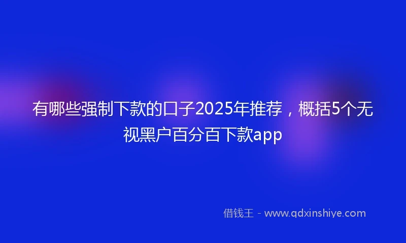 有哪些强制下款的口子2025年推荐，概括5个无视黑户百分百下款app